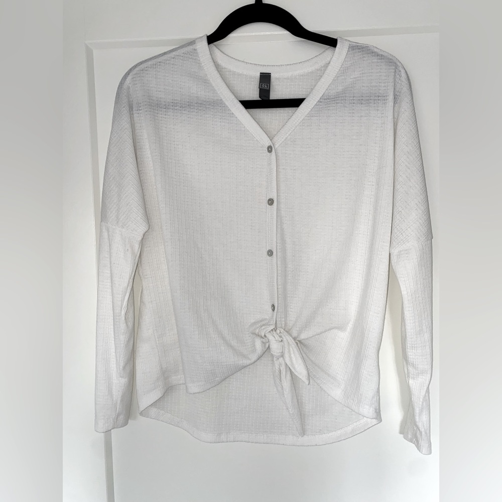 AL YA White Long Sleeve Top